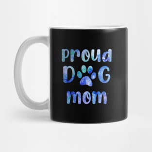 dog mom paws watercolour blue proud dog mom Mug